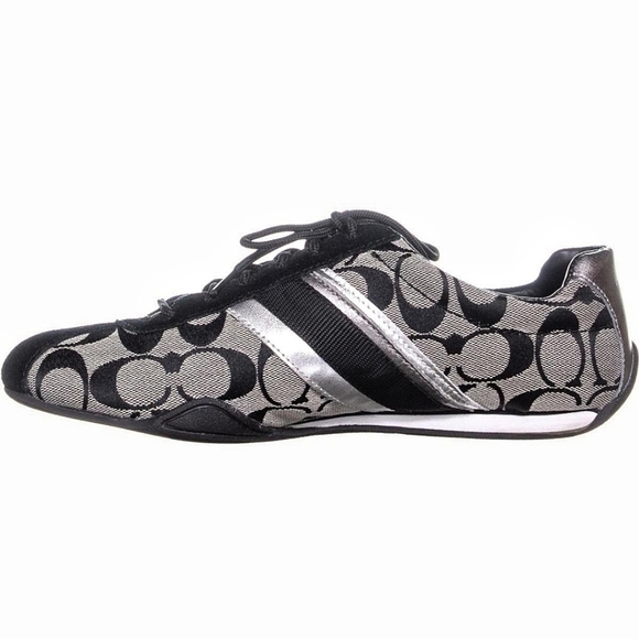 🌸 Coach | Signature Black Tie Sneakers 6‎ - Picture 1 of 8
